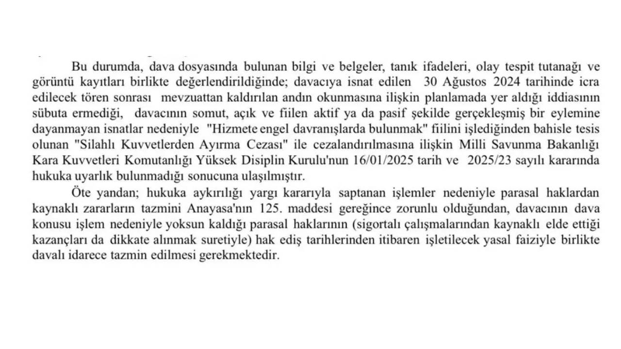 Tsk’dan Ihraç Edilen Teğmen Için Mahkemeden Karar Teğmen Deniz Demirtaş'ın Ihracı Iptal Edildi!3