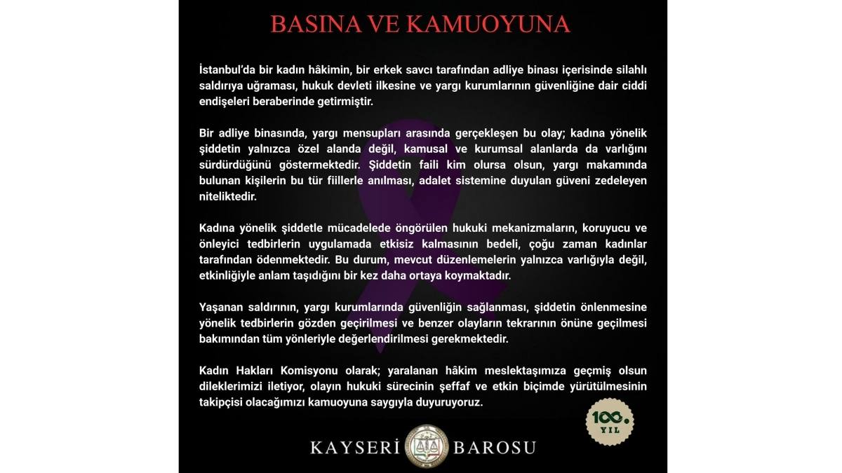 Tüm Türkiye'yi Sarsan Olayda Kayseri Barosu'ndan Açıklama Geldi! 4