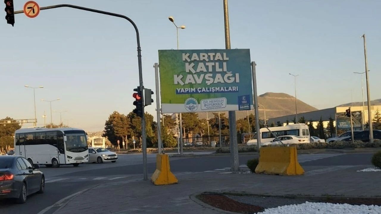 Kayseride 32 Milyon Euroluk Proje Kartal Kavşağından 120 Bin Araç Geçiyor