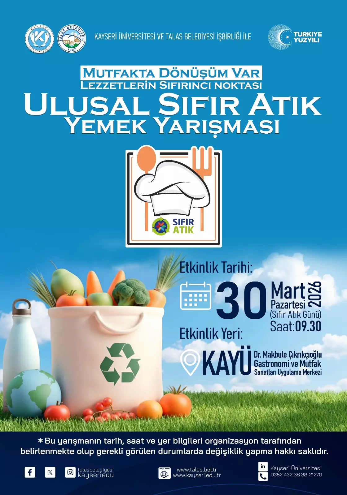 Kayseri’de Sıfır Atık Yemek Yarışması Yapılacak (2)